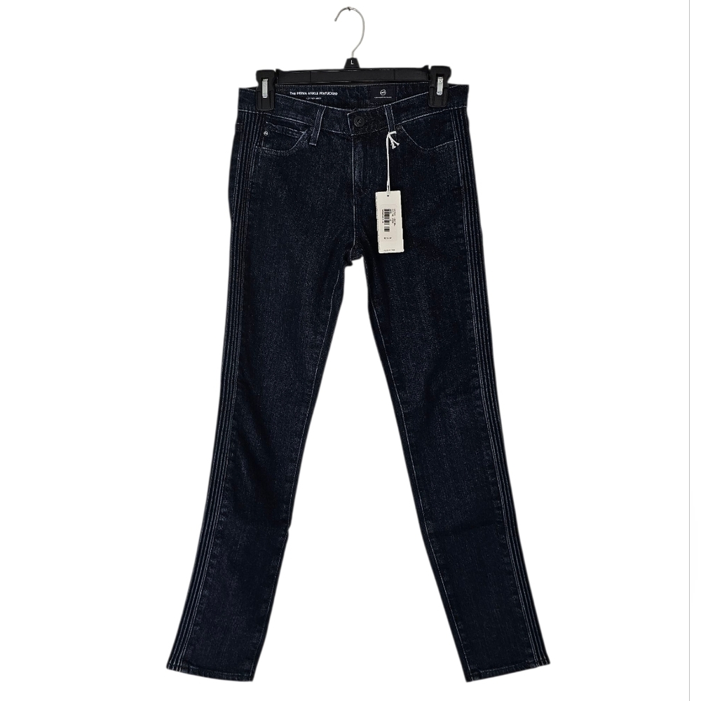 Ag Adriano Goldschmied The Prima Ankle‎ Pintucked Cigarette Blue Jeans 25 NWT